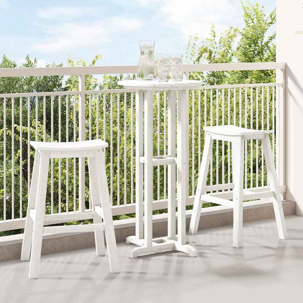 vidaXL Ensemble de bar de jardin 3 pcs Blanc HDPE