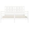 vidaXL Cadre de lit sans matelas blanc 160x200 cm bois massif