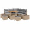 vidaXL Ensemble de canap&eacute; de jardin 8 pc Beige Poly rotin