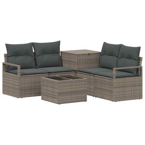 vidaXL Ensemble de Canap&eacute;s 6 pc Gris et Gris fonc&eacute; 55 x 55 x 37 cm