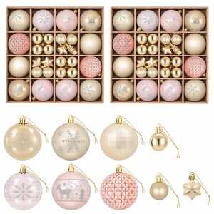 vidaXL Ensemble de boules de No&euml;l 88 pc Or rose et or Diam. 6 cm