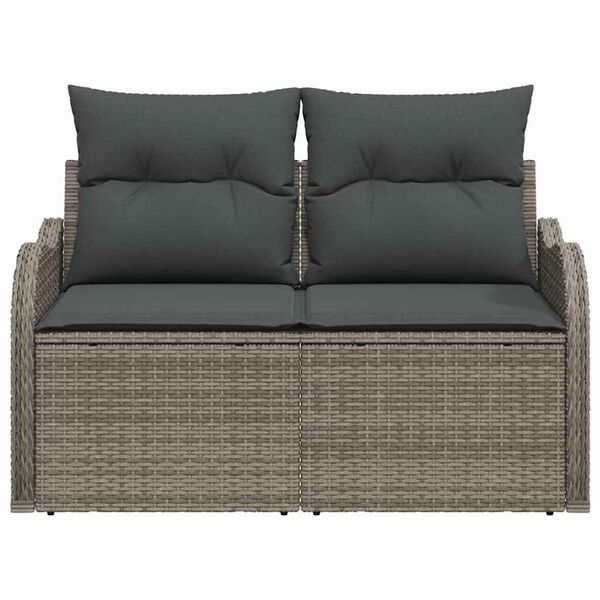 vidaXL Canap&eacute; de jardin avec coussin Gris 121 x 62 x 69cm polyrotin