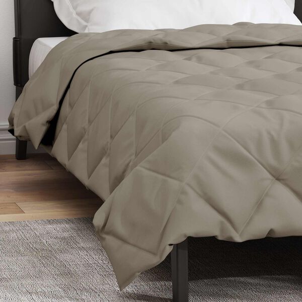 vidaXL Duvet complet toute l'ann&eacute;e Gris clair 200 x 140 cm Microfibre