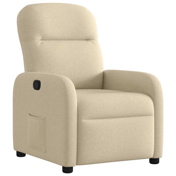 vidaXL Fauteuil inclinable Cr&egrave;me Tissu