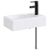 vidaXL Lavabo de salle de bain avec robinet et &eacute;vacuation Noir Mat