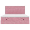 vidaXL Cadre de lit ottoman avec matelas rose 160x200 cm velours