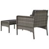 vidaXL Salon de jardin 2 pcs avec coussins Gris Résine tressée