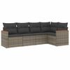 vidaXL Salon de jardin 5 pcs avec coussins gris r&eacute;sine tress&eacute;e