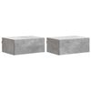 vidaXL Cabinet de chevet mural 2 pcs Gris b&eacute;ton 49 x 34,5 x 20 cm
