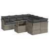 vidaXL Salon de jardin 9 pcs avec coussins gris r&eacute;sine tress&eacute;e