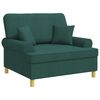 vidaXL Fauteuil avec coussins Vert fonc&eacute; Tissu
