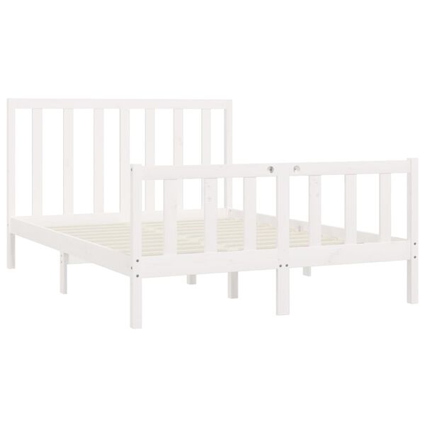 vidaXL Cadre de lit sans matelas blanc 140x200 cm bois massif