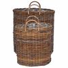vidaXL Panier &agrave; Plantes avec stockage 2 pcs Marron Rotin Lacak