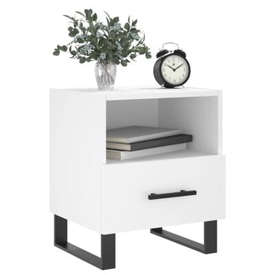 vidaXL Tables de chevet 2 pcs blanc 40x35x47,5 cm bois d’ingénierie