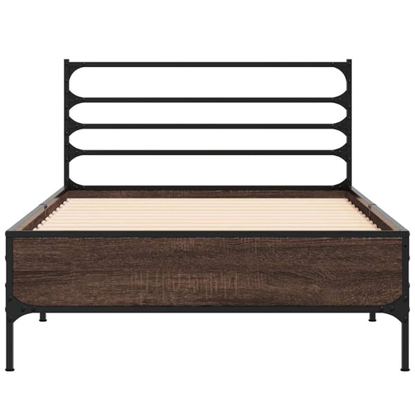 vidaXL Cadre de lit sans matelas ch&ecirc;ne marron 100x200 cm