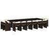 vidaXL Ensemble &agrave; manger de jardin et coussins 17 pcs marron rotin