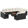 vidaXL Salon de jardin avec coussins 13 pcs noir r&eacute;sine tress&eacute;e