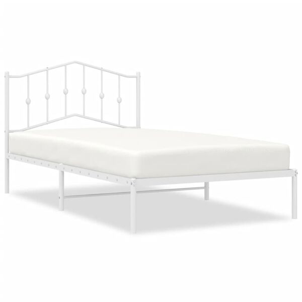 vidaXL Cadre de lit métal sans matelas et tête de lit blanc 100x200 cm
