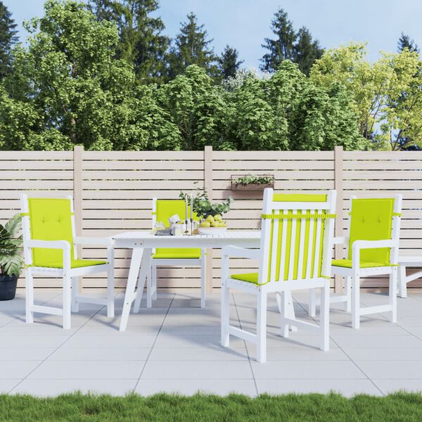 vidaXL Coussins de chaise de jardin &agrave; dossier bas lot de 4 vert vif