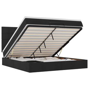 VidaXL Cadre de lit ottoman avec matelas noir 180x200 cm tissu