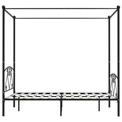 vidaXL Cadre de lit sans matelas avec baldaquin noir 160x200 cm métal