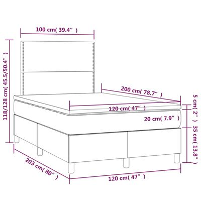 vidaXL Sommier à lattes de lit avec matelas Noir 120x200 cm Tissu