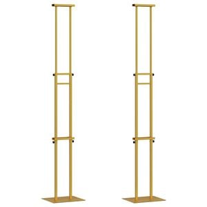 vidaXL Pr&eacute;sentoirs de salon 2 pi&egrave;ces Dor&eacute; 30 x 23,5 x 210 cm Acier
