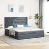 vidaXL Cadre de lit ottoman avec matelas gris fonc&eacute; 200x200 cm velours