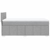 vidaXL Sommier &agrave; lattes de lit avec matelas Gris clair 90x200 cm Tissu