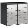 vidaXL Rangement de poubelle &agrave; roulettes pour 3 poubelles Anthracite