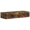 vidaXL Table d'appoint murale Ch&ecirc;ne fum&eacute; 87,5 x 34,5 x 17 cm