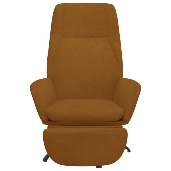 vidaXL Chaise de relaxation avec repose-pied Marron Velours