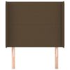 vidaXL Tête de lit avec oreilles Marron foncé 93x16x118/128 cm Tissu