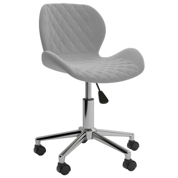vidaXL Chaises pivotantes &agrave; manger lot de 2 Gris clair Velours