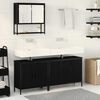 vidaXL Ensemble de mobilier de salle de bain avec &eacute;tag&egrave;re 3 pcs Noir