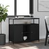 vidaXL Buffet noir 100x35x80 cm bois d'ing&eacute;nierie