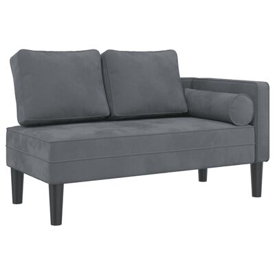 vidaXL Chaise longue avec coussins gris clair velours