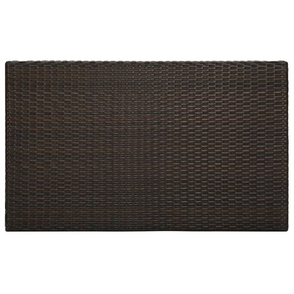vidaXL Table de bar de jardin Marron 100x60,5x110,5 cm Résine tressée