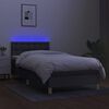 vidaXL Sommier &agrave; lattes de lit avec matelas et LED Gris fonc&eacute; 80x200cm