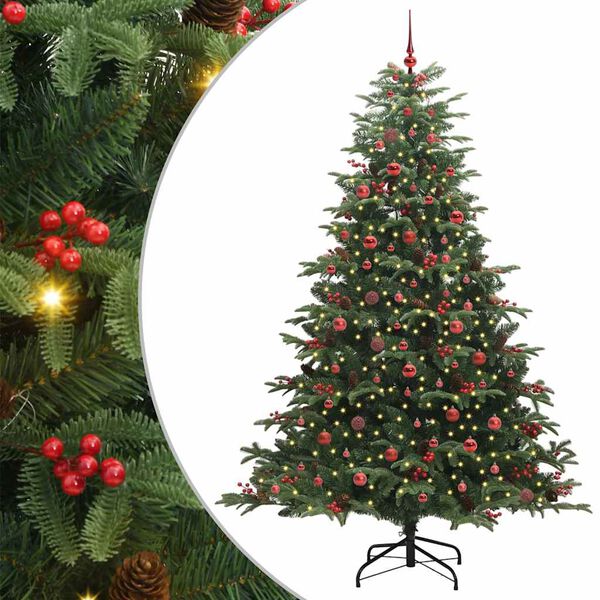 vidaXL Sapin de No&euml;l artificiel Vert 240 cm PVC, m&eacute;tal et plastique