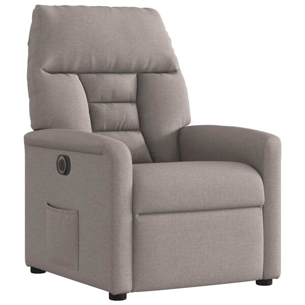 vidaXL Fauteuil inclinable &eacute;lectrique Taupe Tissu