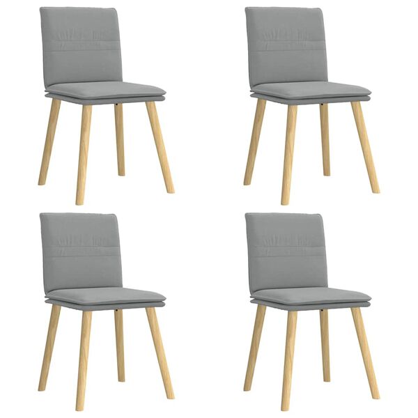 vidaXL Chaises &agrave; manger lot de 4 gris clair tissu