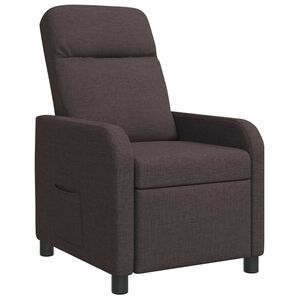 vidaXL Fauteuil inclinable Marron fonc&eacute; Tissu