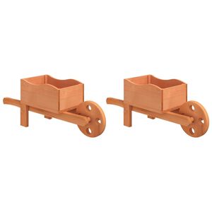 vidaXL Jardini&egrave;res brouette 2 pcs 47x15x19 cm bois de sapin massif