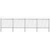 vidaXL Cl&ocirc;ture de jardin avec dessus en forme de lance en acier 714,5 x 150 cm Noir