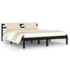 vidaXL Cadre de lit Bois de pin massif 160x200 cm Noir