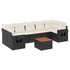 vidaXL Salon de jardin 8 pcs avec coussins noir r&eacute;sine tress&eacute;e