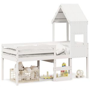 vidaXL Lit haut sans matelas blanc 90x190 cm bois de pin massif