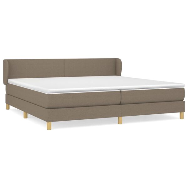 vidaXL Sommier &agrave; lattes de lit avec matelas Taupe 200x200 cm Tissu