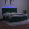 vidaXL Sommier &agrave; lattes de lit matelas et LED Vert fonc&eacute; 160x200 cm